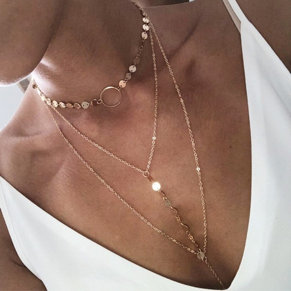 ❤️ 3/$30 Layered Lariat Choker Necklace - Picture 2 of 7